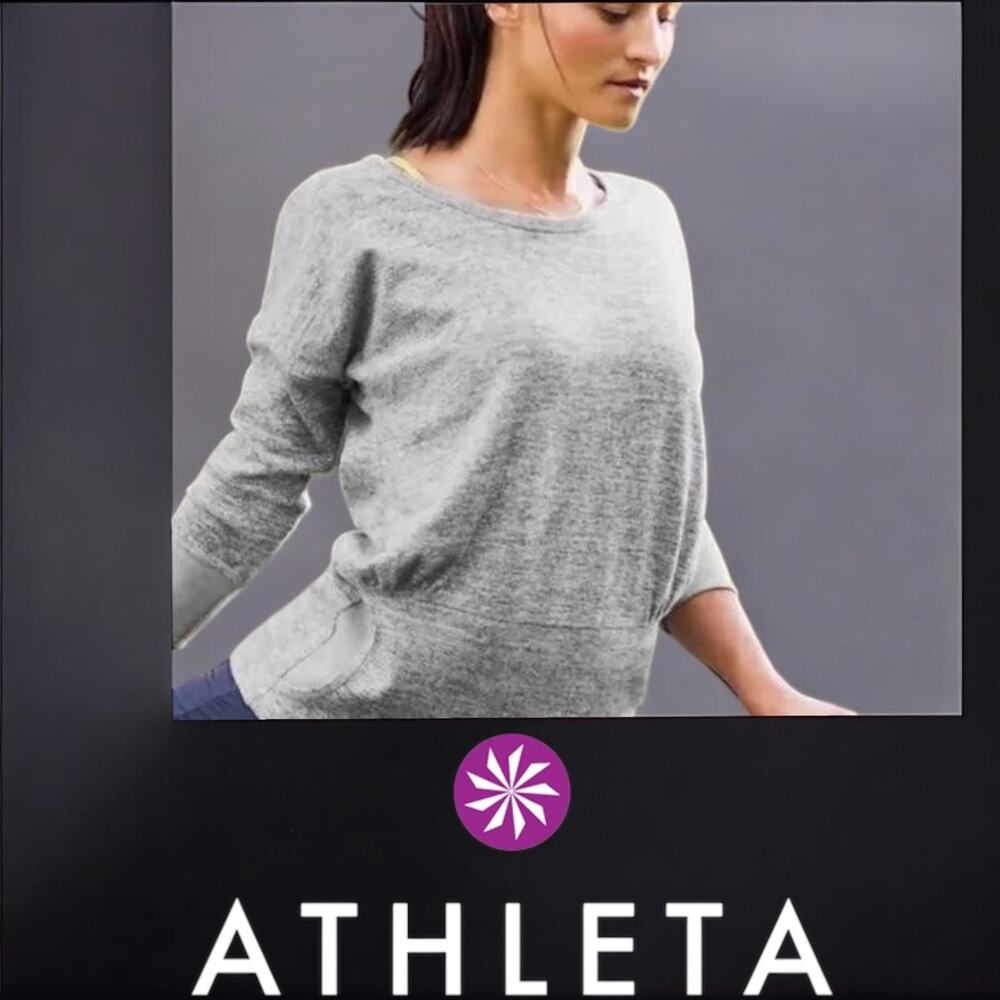 Athleta Heather Gray Lightweight Pullover Sweatshirt